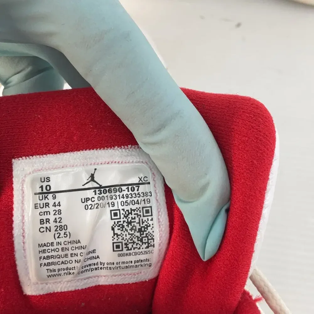 Men's Nike Jordan Red & White Sneakers Size 10 Preowned - Picture 5 of 7